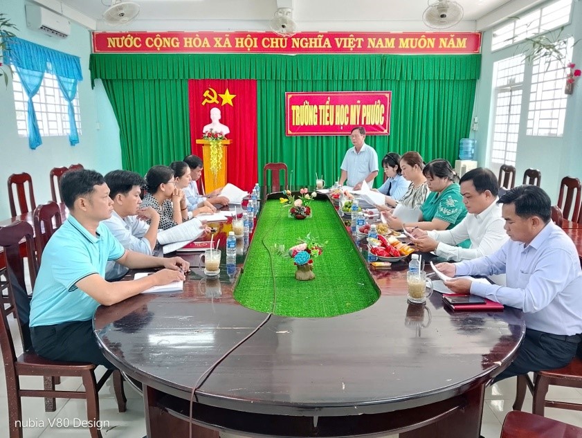 Tổ giám sát số 1 Nghị quyết của Đảng ủy đã đến kiểm tra, giám sát thực hiện Nghị quyết 06 
tháng đầu năm 2026 Chi bộ ấp Cái Cạn và Chi bộ Trường Tiểu học Mỹ Phước