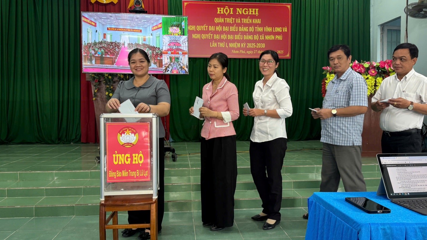 Nhơn Phú: Tổ chức Lễ phát động kêu gọi “Ủng hộ đồng bào miền Trung, Tây nguyên khắc phục thiệt hại do mưa lũ gây ra”