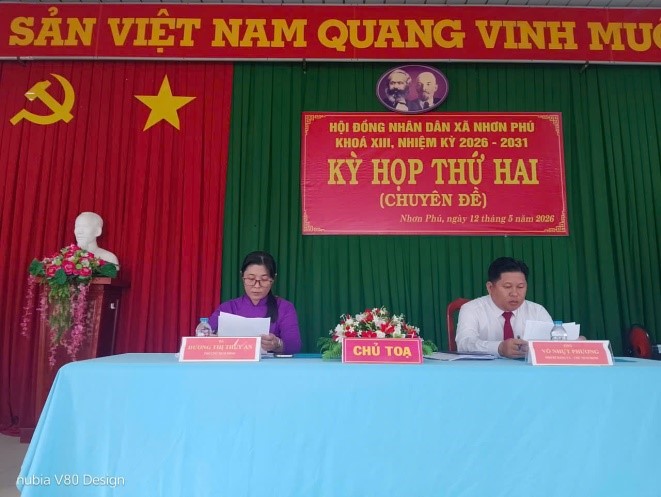 Hội đồng nhân dân xã Nhơn Phú, khóa XIII, nhiệm kỳ 2026 – 2031 tổ chức kỳ họp thứ hai (kỳ họp Chuyên đề) của Hội đồng nhân dân xã